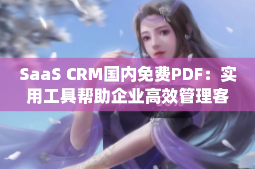 SaaS CRM国内免费PDF：实用工具帮助企业高效管理客户关系(1)