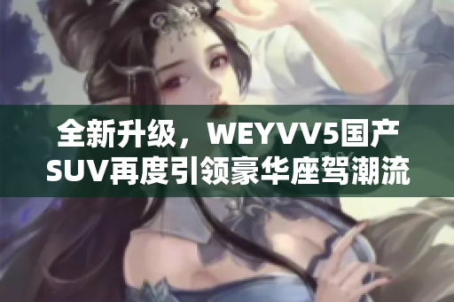 全新升级，WEYVV5国产SUV再度引领豪华座驾潮流