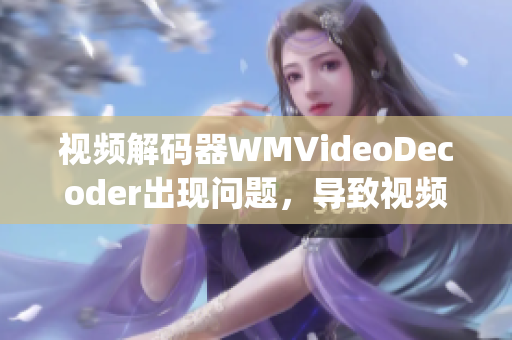 视频解码器WMVideoDecoder出现问题，导致视频无法播放(1)