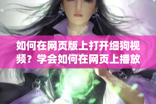 如何在网页版上打开细狗视频？学会如何在网页上播放细狗视频！(1)