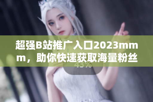 超强B站推广入口2023mmm，助你快速获取海量粉丝